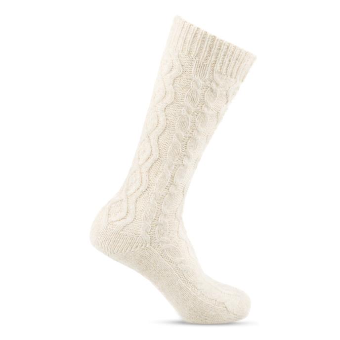 totes toasties® Ladies Cable Knit Slouch Slipper Sock Oat Extra Image 3